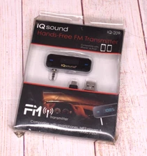 IQ Sound Hands-Free FM Transmitter Compatible w/ Devices w/ 3.5 audio input NEW
