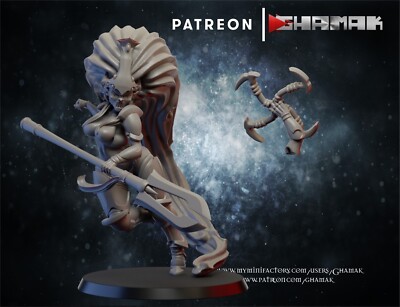 Jane Space Elf Dark Girl Pinup 32mm Resin Miniature Ghamak | Sci-Fi Cyberpunk