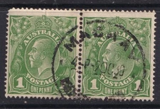 QUEENSLAND STAMPS AUSTRALIAN 1d KGV PAIR *MACKAY QLD SOTN POSTMARKS SMW sg95