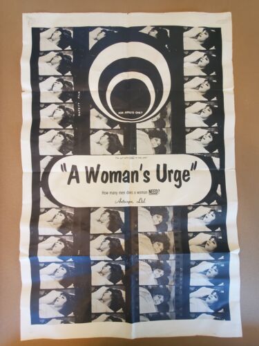 'A Woman's Urge' RARE Adult Sexploitation 1SH Poster. 1965. - Bild 1 von 5