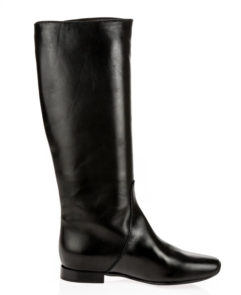 BOTTEGA VENETA black leather tall pull on riding boots size 35.5 $1350 - Image 3 of 4