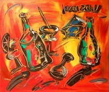 WINE NOT?   SIGNED CANVAS - STRETCHED painting original