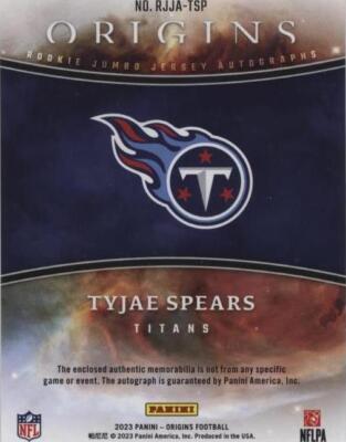 2023 Panini Origins Tyjae Spears #RJJA-TSP for sale | eBay