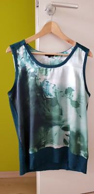 Stricktop von ESCADA Sport - Gr. L - Seide Grün - Shirt - Pullunder - Pullover