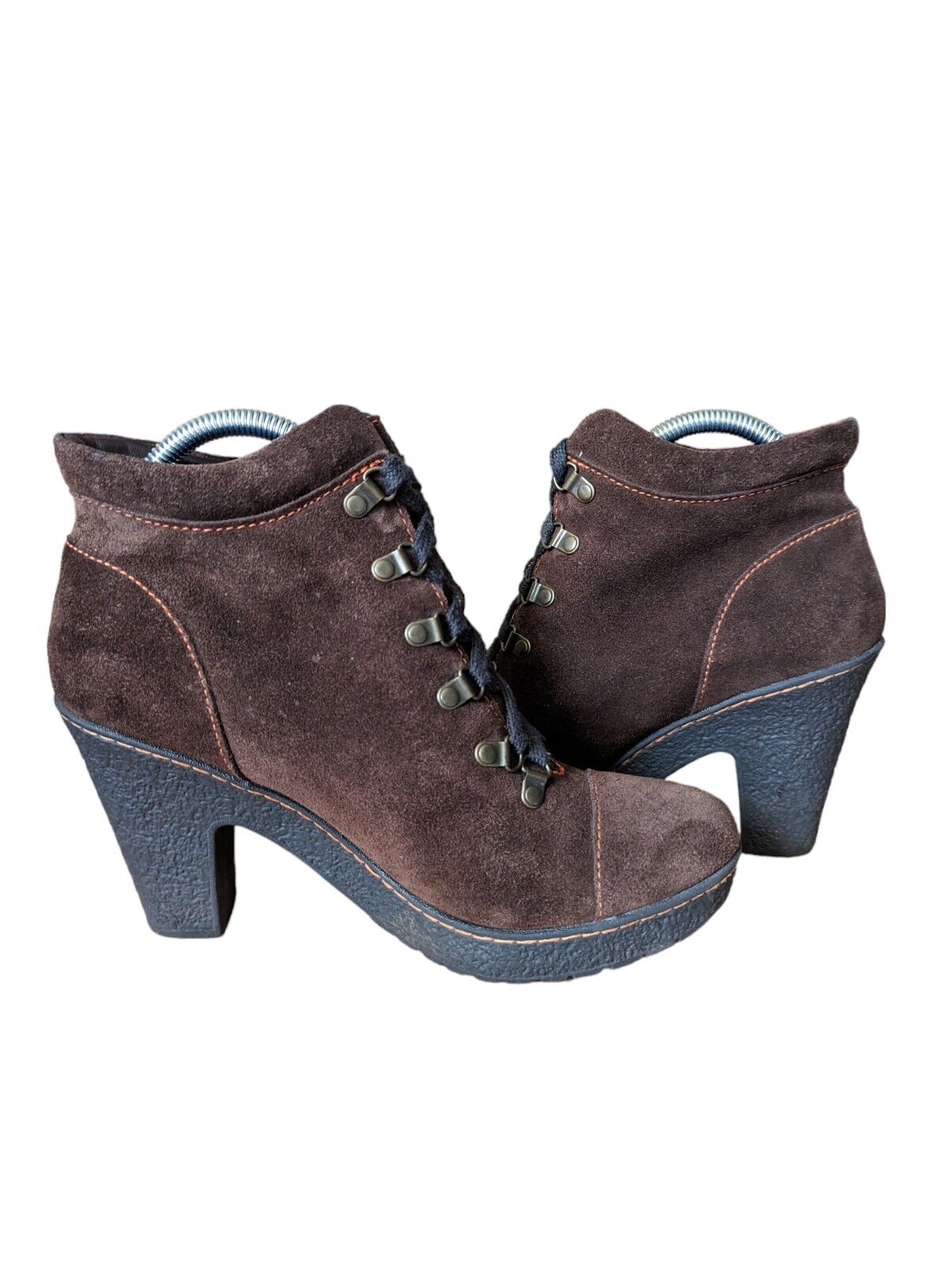 Born BOC Brown Lace Up Suede Leather Ankle Boots … - image 3