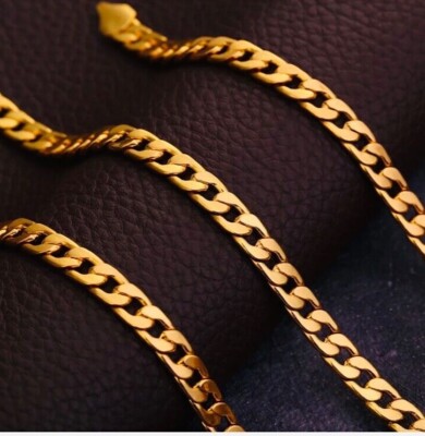 8mm Flat Curb Link Chain In 10K Yellow Gold | Las Villas Jewelry - Foto 4