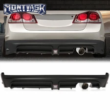 Rear Bumper Lip Spoiler+Brake Light+Muffler Tip Fit For 2006-2011 Honda Civic