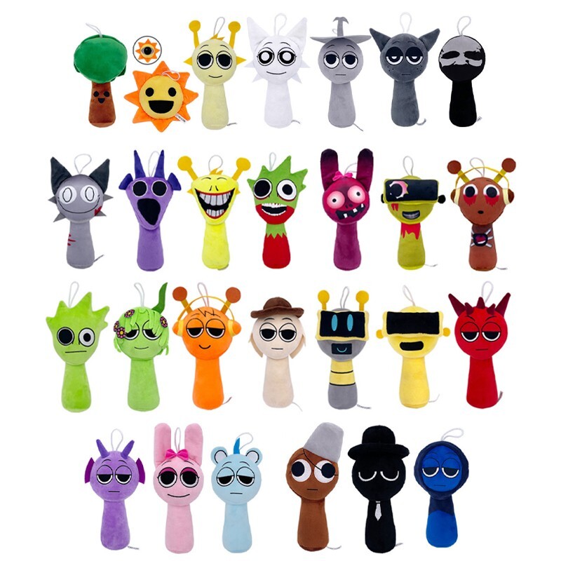 5PCS Set Sprunki Soft Plush Toys Plush Doll 9.8