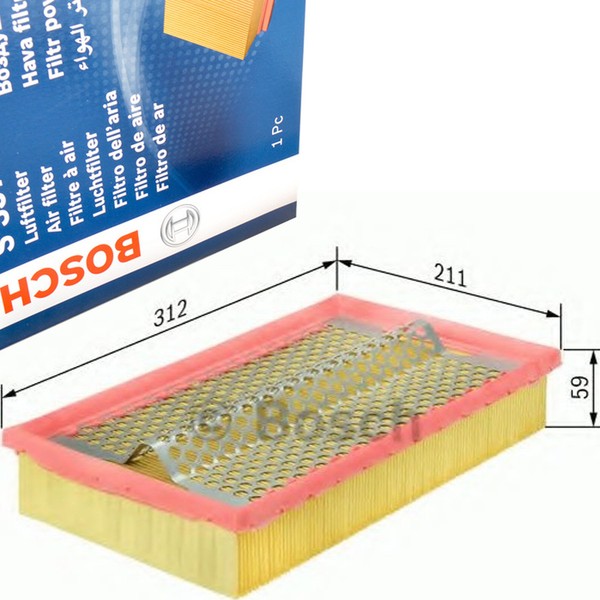 Bosch 1457433742 Luftfilter FüR Ford Galaxy MK Seat Alhambra VW Sharan 1.8-2.8-image