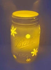 Holiday Ball Mason Jar Candle Holder  (candle not included)