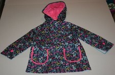 New Carter's Girls Raincoat 4 5 14 year Navy w Pretty Tiny Floral Print Jacket