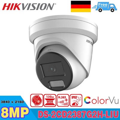 Hikvision DS-2CD2387G2H-LIU 8MP IR ColorVu MIC IP Camera Smart Hybrid Light PoE