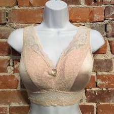 Rhonda Shear Light Nude Lace Retro Bra New Removable Pads