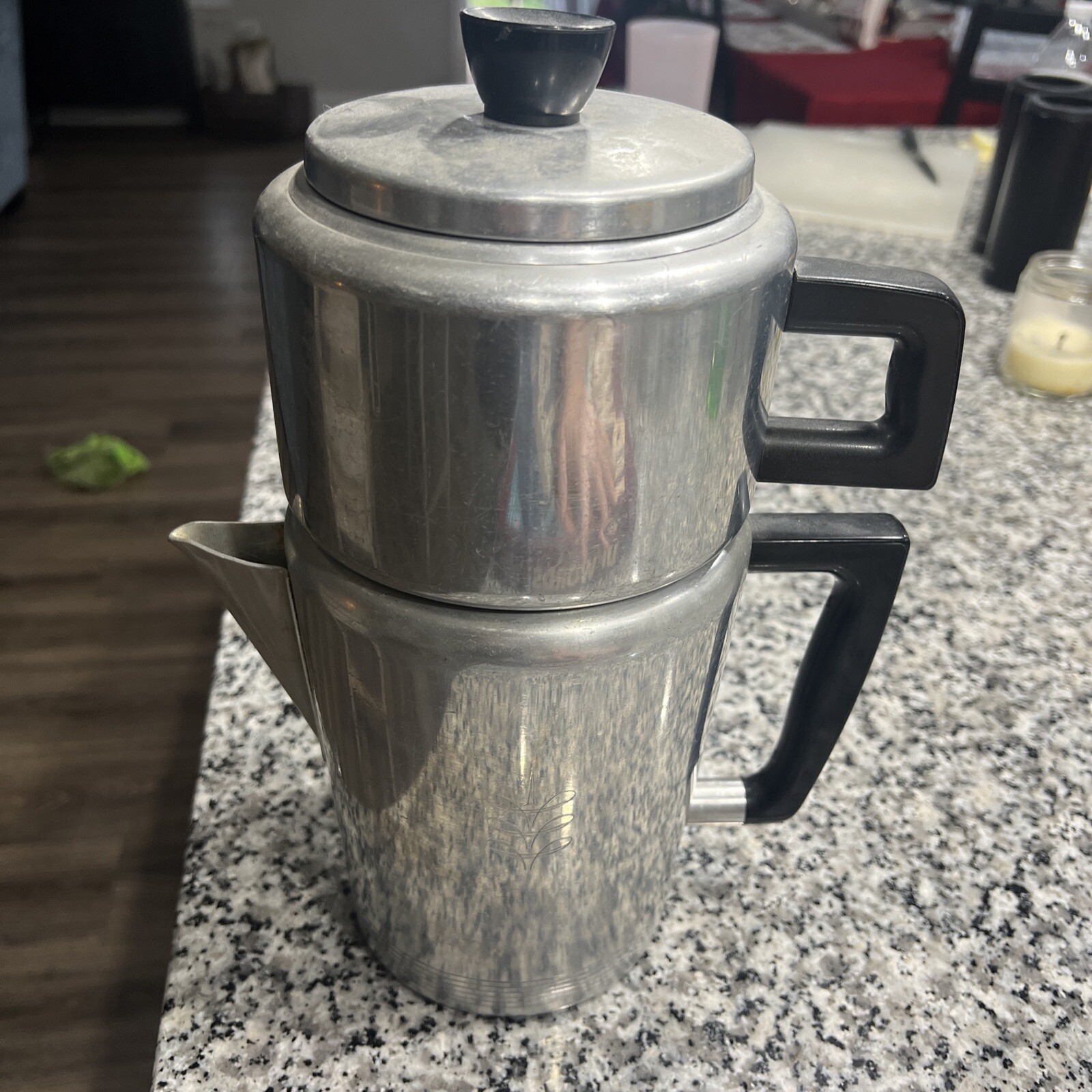 Vintage Sears Best Maid of Honor Aluminum KWIK Drip Coffee Maker Pot 8