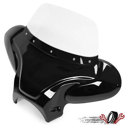 #ad For Harley Yamaha Honda Motorcycle Front Batwing Fairing Windshield w Bracket $127.99