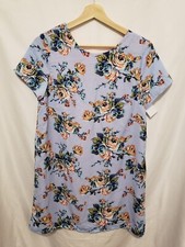 Mary & Mabel Shift Dress Sz Medium Multicolor Floral Pattern Scoop Neck Pullover