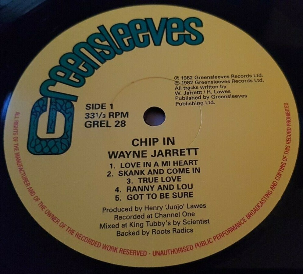 Wayne Jarrett LP MINT Chip In GREENSLEEVES UK GREL 28 2012