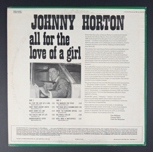 Johnny Horton: All For The Love Of A Girl Lp - 第 2/4 張圖片