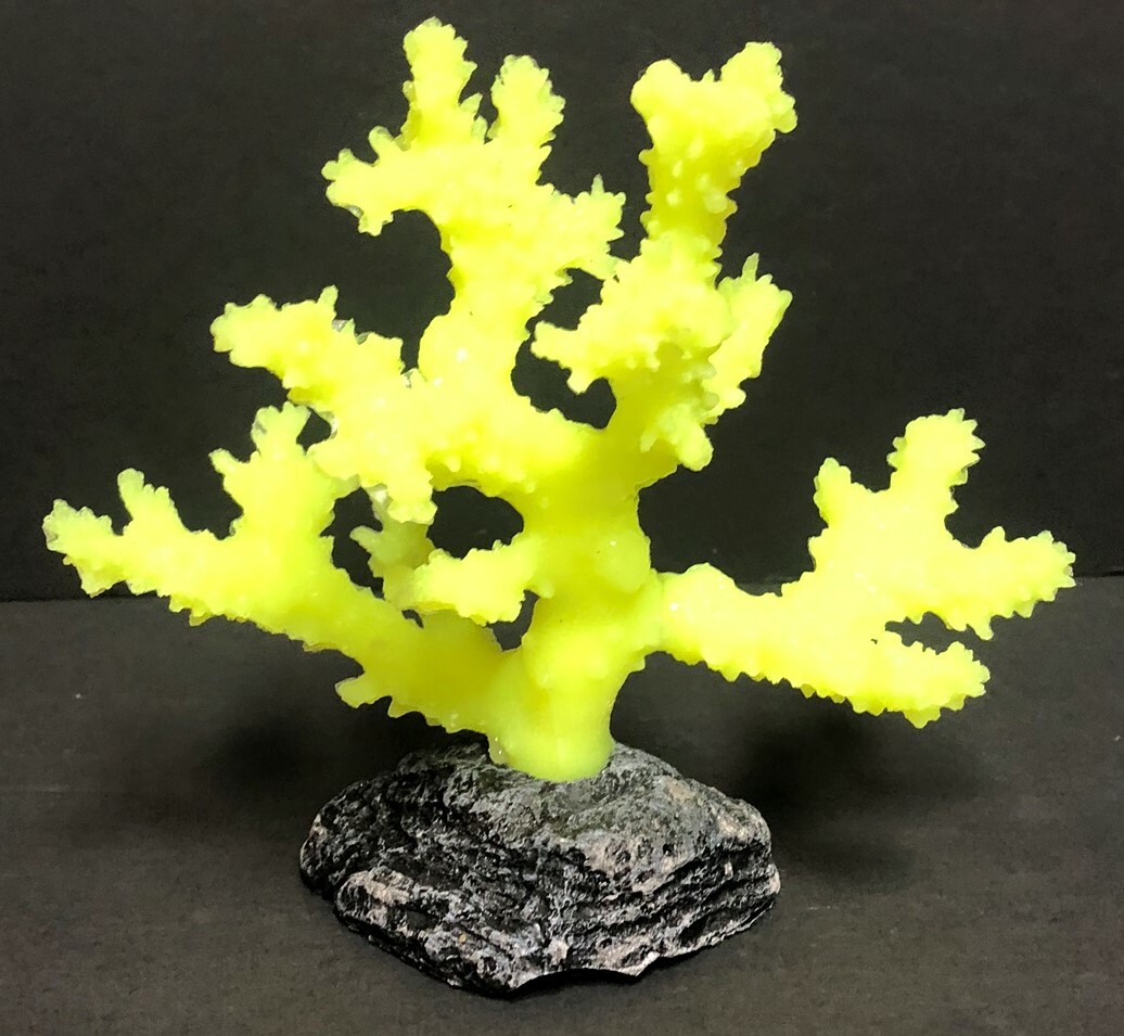 Decoración segura para acuario amarillo sinularia coral 6"" x 6"" marina y agua dulce