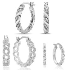 Set Of 3 Diamond Earrings