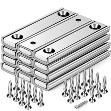 Strong Neodymium Rectangular Pot Magnets with Counter 12P-2.36IN, Silver