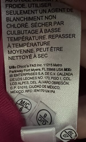 Top donna Chicos taglia 3,5 top collo manica corta rosa - Foto 7 di 7