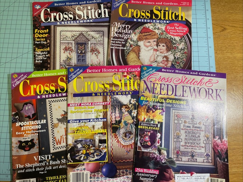 Better Homes And Gardens~Cross Stitch & Needlework Magazine~Lot Of 5- lotF 