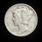 90% Silver - 1940 Mercury Dime Circulated - 06-70