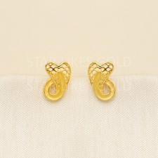 Solid 22k Yellow Gold Heart Swirl Stud Earrings Open Jali Mesh Statement Tops