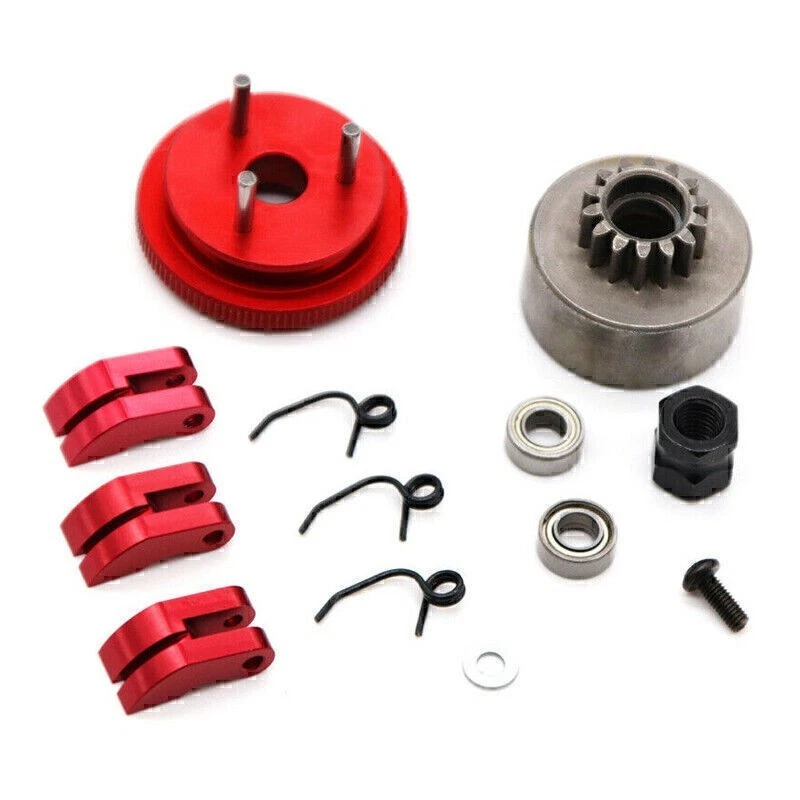 Clutch Bell 14T Gear Flywheel Springs Cone Engine Nut for 1/8 HSP HPI RC Car - Image 4 of 4