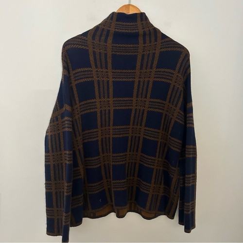 Vince Tartan Plaid Funnel-neck Long-sleeve Wool Cashmere Sweater - Picture 5 of 7