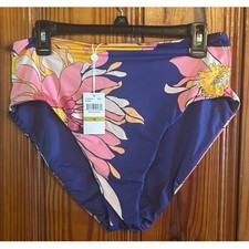 NWT Trina Turk Swim Breeze Fold Over High Waist Bottom, Multicolor, Size 14