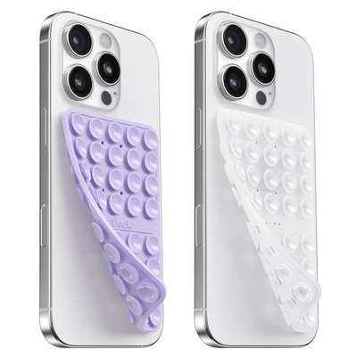 2PCS Silicone Suction Cup Phone Case Mount Double Sided, Transparent&Lavender