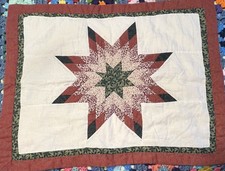 Pillow Sham Quilted Patchwork Star 23"x29"