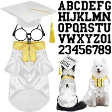 5 Pcs Dog Graduation Costume Set Include 2026 Pet Graduation Gown with Stole ...