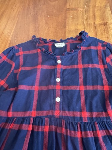Crewcuts Plaid Tartan Day School Dress Red Blue Tiered Ruffled Long Sleeve 8 - Picture 3 of 10