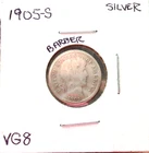 1905 SAN FRANCISCO BARBER SILVER DIME IN VERY GOOD CONDITION.