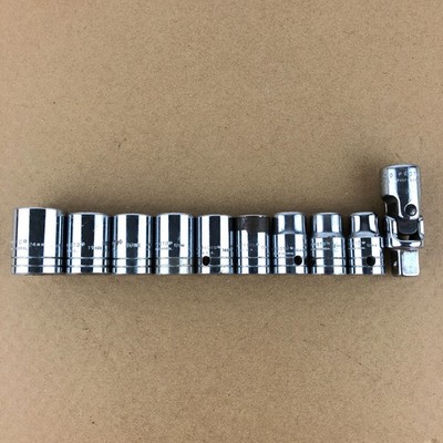 Proto 10 Piece 12 Point 1/2 Inch Drive Metric Socket Set Swivel 12mm-19mm & 24mm