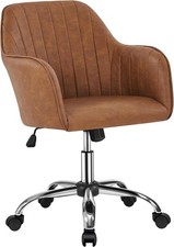 Modern Faux Leather Desk Chair Makeup Chair Height Adjustable Swivel Office Task