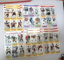 Lot 9 Game Day & Redskins 1993 Game Day Cards McDonald's Limited Ed Uncut Sheets