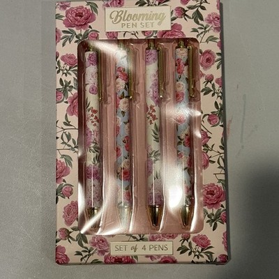 ECCOLO Blooming Pen Set 4 Ballpoint Pens Flowers Spring Bloom