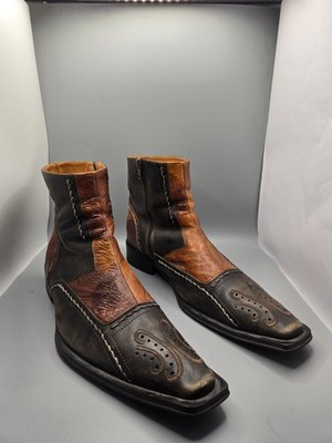 Impulse by Stevies Men's Square Toe Boots 9.5 M Patchwork Leather Brazil Western