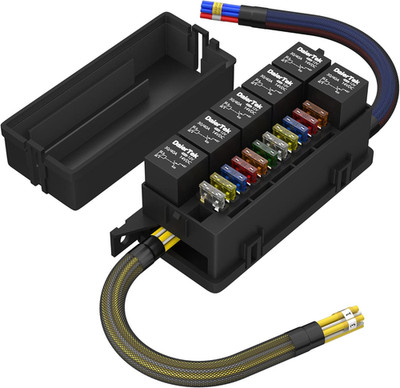 12V Fuse Relay Box with 6 Relays and 11 Way ATC/ATO Blade Fuses, Pre-Wired Fuse 