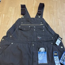 Walls Blizzard Pruf Duck Insulated Bib Overalls Bark Brown Winter Workwear Large