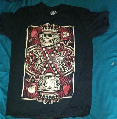 Dom Men's Black King Of Spades T Shirt Size Medium Casual Logo Pullover 