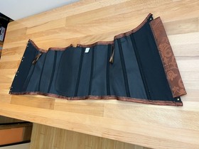 Womens Brown Cream Steampunk Brocade Lace Up Corset Bustier Top Size L