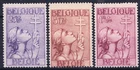 Belgium, 1933, COB 378/9+381: €26, Tuberculosis control: Lorraine Cross, MLH
