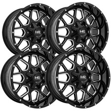 Set Of 4 Hardrock H705 Gunner 20x10 6x1356x5.5 -19 Blackmilled Wheels Rims