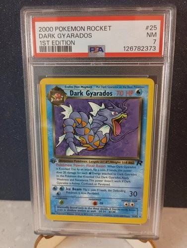 PSA 7 Dark Gyarados 1st Edition Team Rocket 25/82 WOTC Vintage Pokemon Card