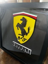 Iconic Ferrari Logo | Badge | 3D printed | 25cm X 25cm Framed